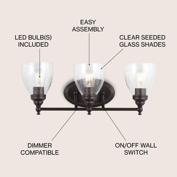 Marais Metal/Glass LED Vanity